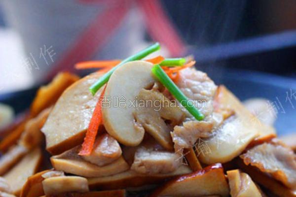 豆腐干蘑菇炒肉片的做法_豆腐干蘑菇炒肉片的