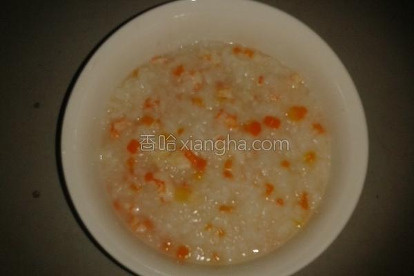 胡萝卜虾仁白米粥的做法_胡萝卜虾仁白米粥的