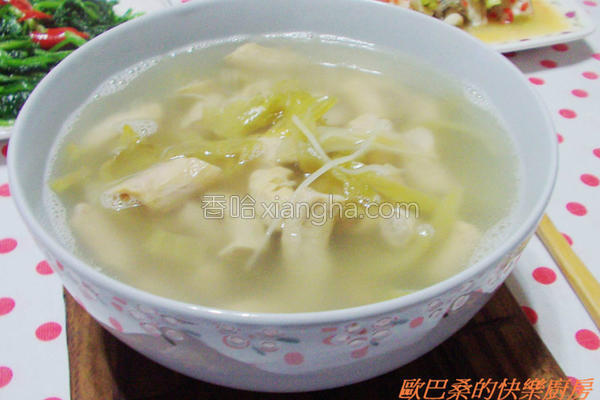 酸菜姜丝猪小肠汤的做法大全【图】_酸菜姜丝