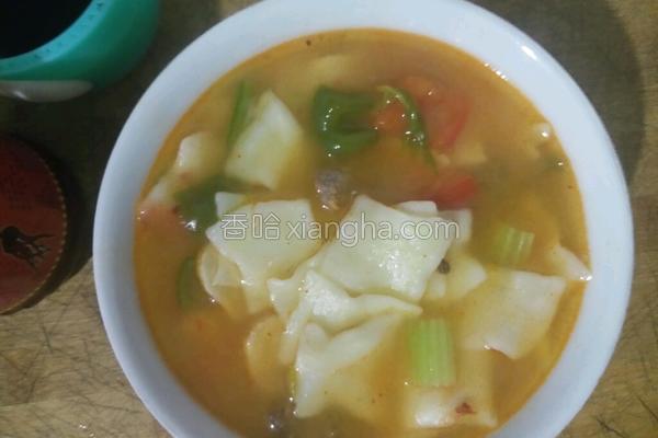 清汤面片。的做法大全