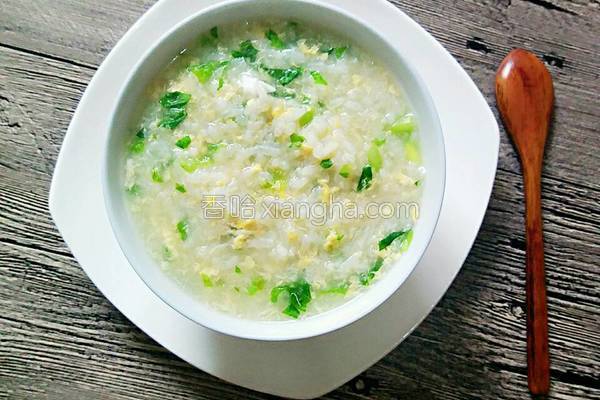生菜大米鸡蛋粥的做法_生菜大米鸡蛋粥的做法