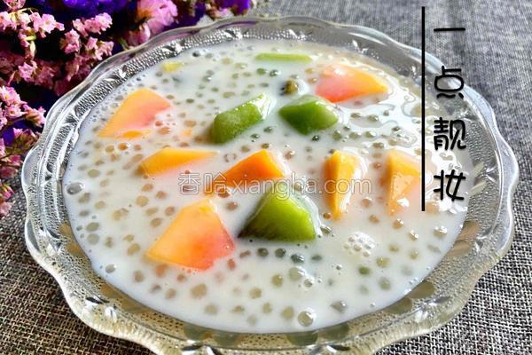 水果牛奶西米露的做法_水果牛奶西米露的做法