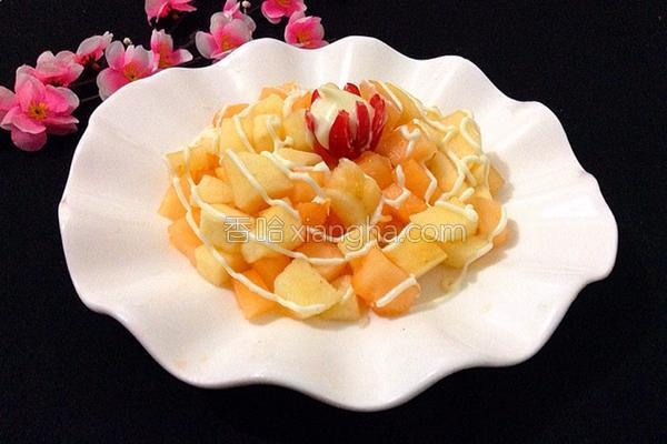 哈密瓜苹果沙拉的做法_哈密瓜苹果沙拉的做法