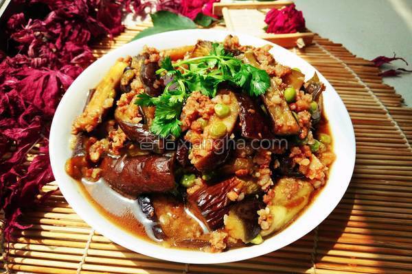 肉沫窍门炖豌豆的做法_肉沫营养炖茄子的菜谱的做法又豌豆好吃茄子图片
