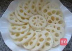 银鱼肉丝蒸藕片的做法图解1