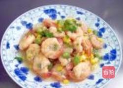 豌豆玉米炒虾球的做法图解12