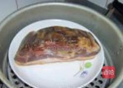腊味火腿炒蒜薹的做法图解2