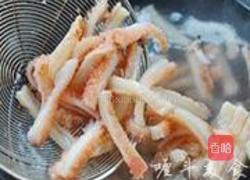 蒜苔炒牛肚的做法图解2