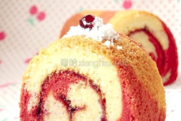 红曲斑马纹蛋糕卷的做法_红曲斑马纹蛋糕卷的