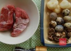 卤蛋肉圆蒸的做法图解1
