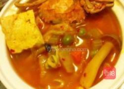 韩式泡菜海鲜豆腐菌菇汤的做法图解1