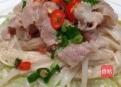 豉油肥牛金针白菜的做法图解5