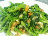 油渣炒菜心