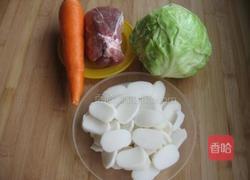 牛心菜炒年糕的做法图解1