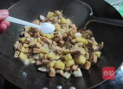 土豆鸡肉蘑菇焖饭的做法图解9