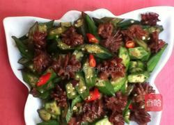 秋葵炒鸡肾的做法图解5