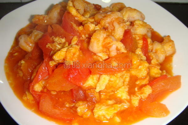 西红柿虾仁炒鸡蛋的做法_西红柿虾仁炒鸡蛋的