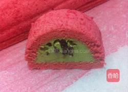 蜜豆抹茶红丝绒蛋糕卷的做法图解25