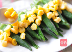 红葱肉酱拌秋葵的做法图解3