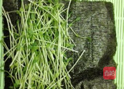 海苔豆苗卷的做法图解1
