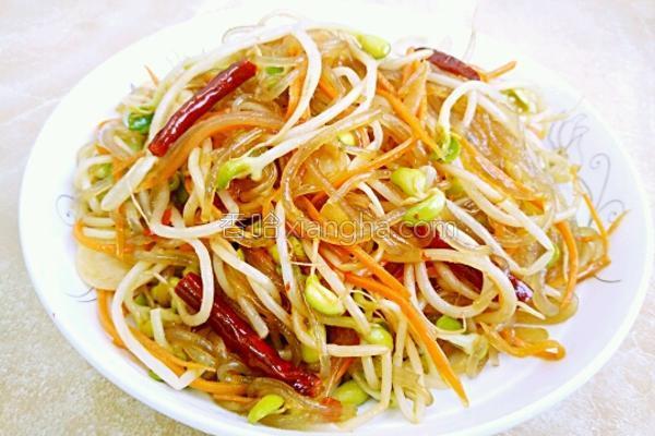 黄豆芽炒粉条的做法