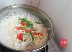 西红杮金针菇鸡蛋香葱面的做法图解8