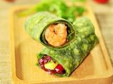 鲜虾仁菠菜卷