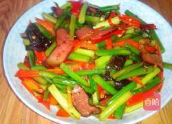 蒜苔炒腊肉的做法图解9