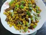 牛肉粒炒黄豆芽