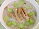 鱿鱼干菜心粒粥