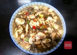 雪菜磨菇的做法图解4