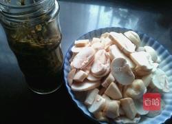 雪菜磨菇的做法图解1