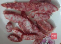 菜花炒腊肠的做法图解2