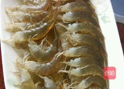 花菜炒大虾的做法图解2