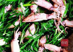 八爪鱼炒菲菜的做法图解4