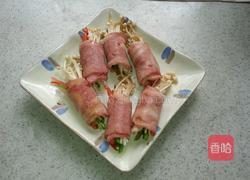 彩椒金针菇培根卷的做法图解6