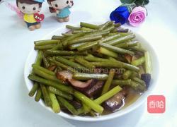 蒜苔炒腊肉的做法图解6