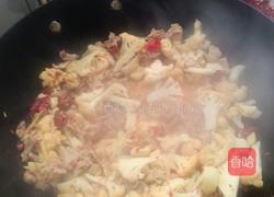 肉炒花菜的做法图解4
