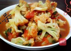 西红柿炒花菜的做法图解7