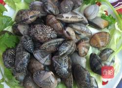 红酒烧花甲海贝的做法图解1