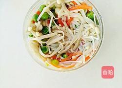 蒜香青豆拌金针菇的做法图解13