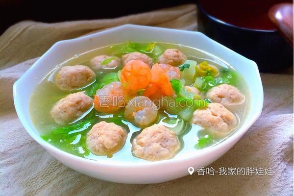 鲜虾鸡肉丸子汤的做法_鲜虾鸡肉丸子汤的做法