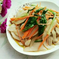 小白菜炒杏鲍菇的做法[图]