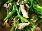 瘦肉炒芥兰