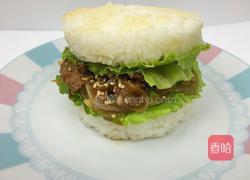 姜汁烧肉米汉堡的做法图解7