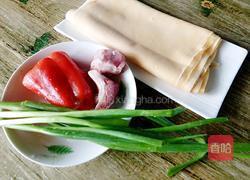 彩椒肉丝千张卷的做法图解1