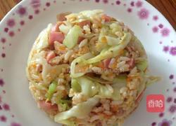 卷心菜炒饭的做法图解4