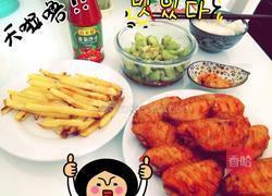 烤鸡翅and薯条的做法图解12