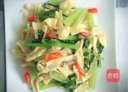 香芹炒腐竹的做法图解4