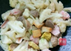 肉丸炒菜花的做法图解3